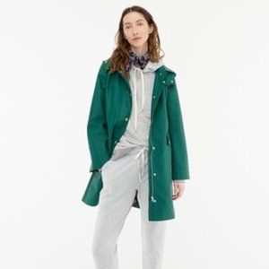J Crew Raincoat in Pine Green XS